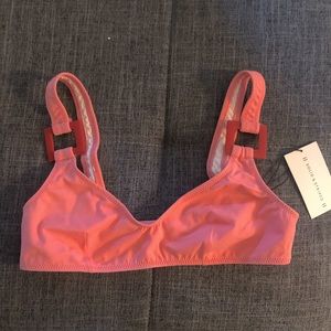 New Solid and Striped Romy top in flamingo size S